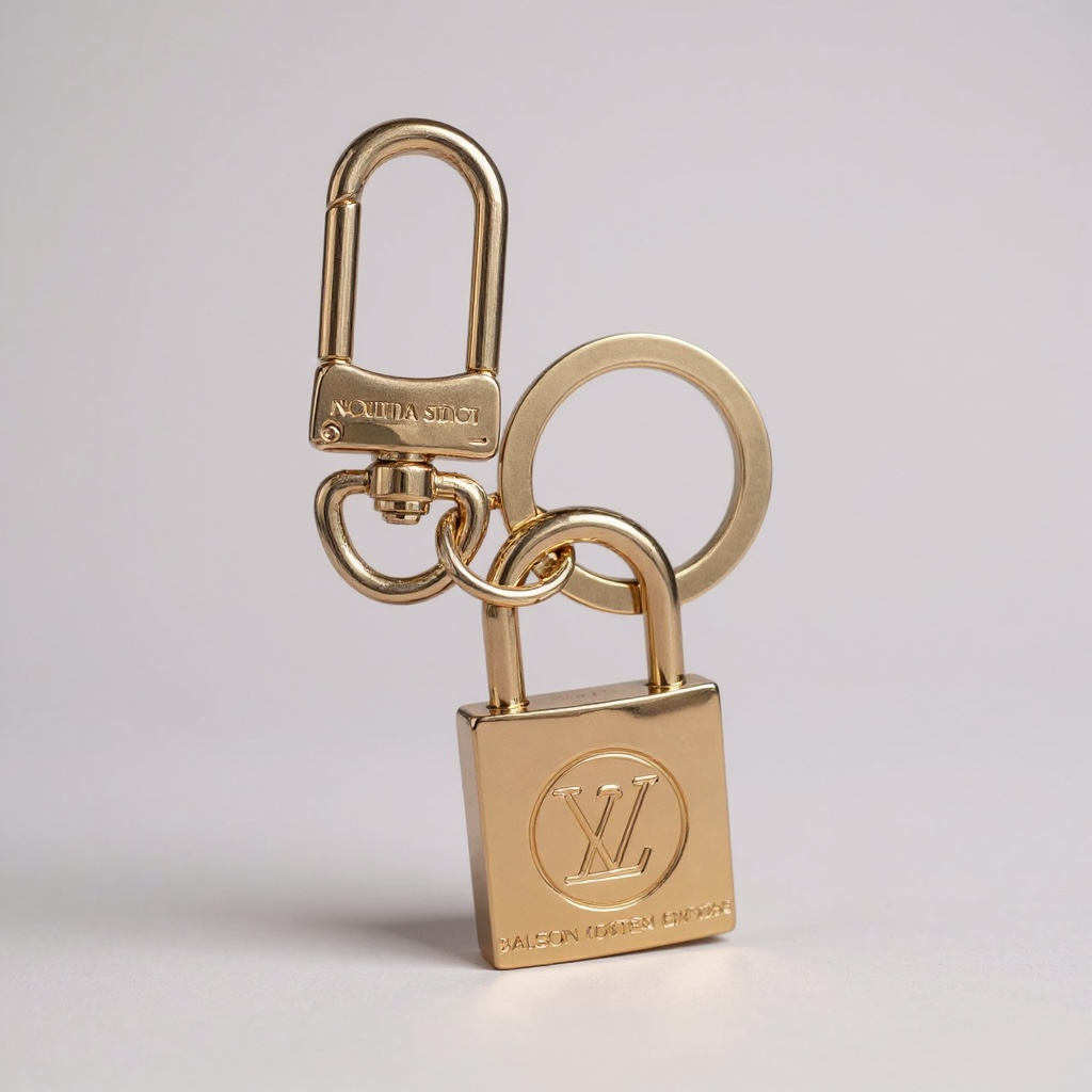 Gold Lock Bag Charm or Key Holder