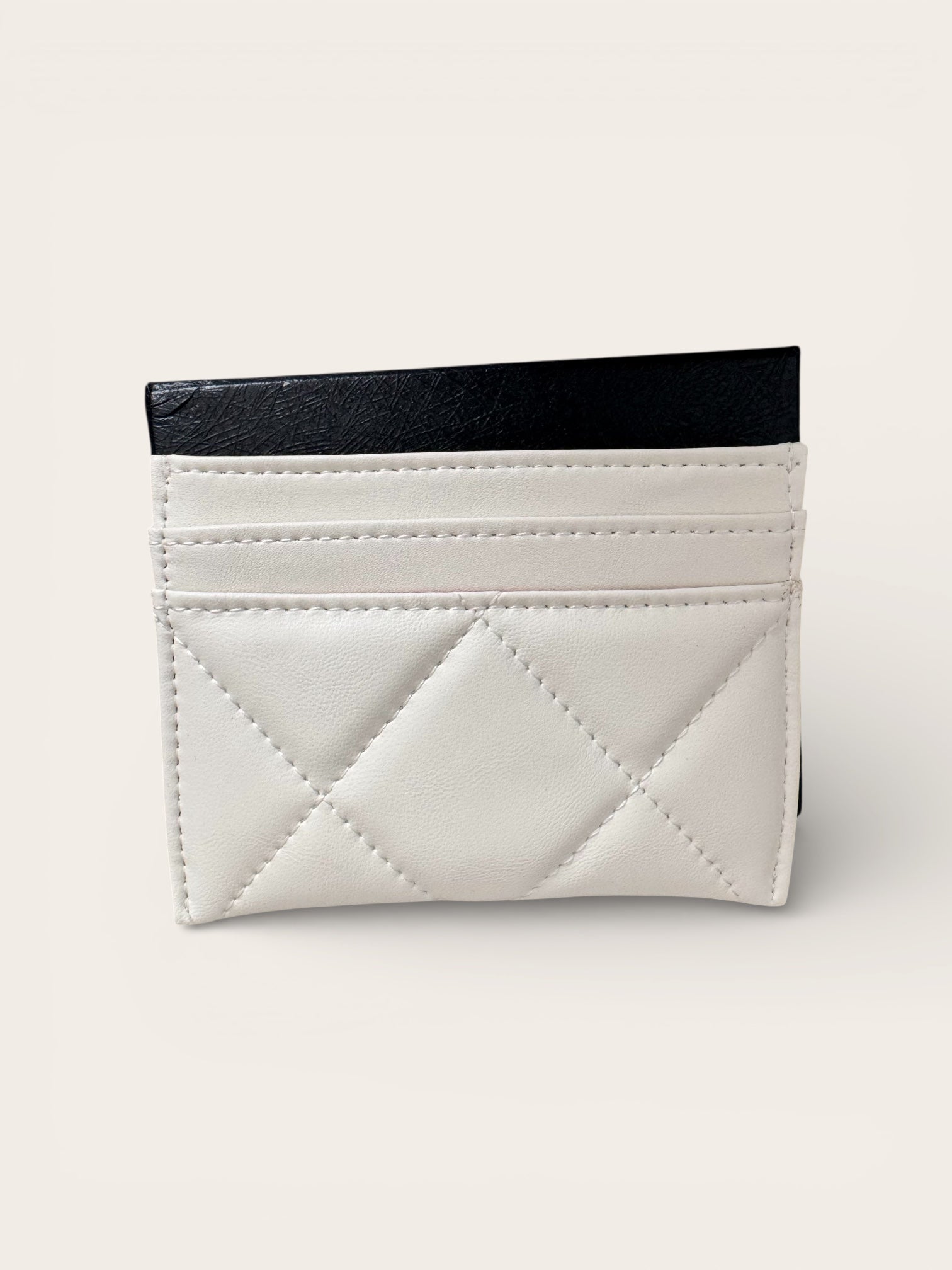 White & Gold Lettered Card Holder