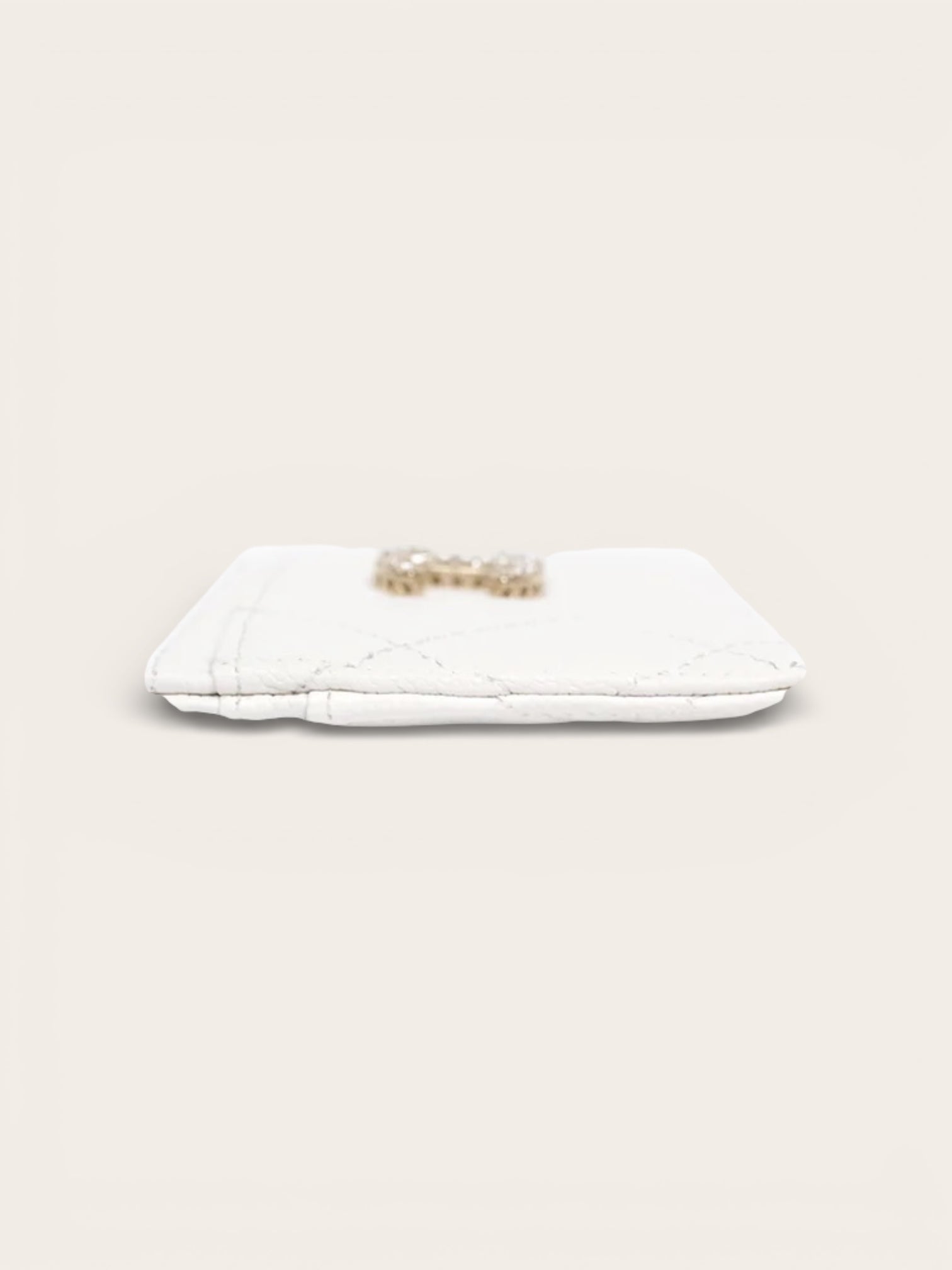 White & Gold Lettered Card Holder