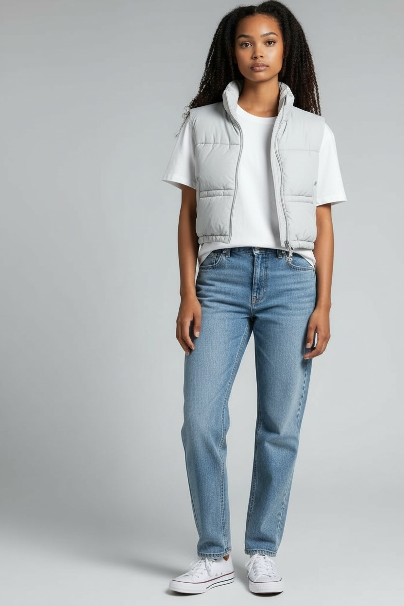 Cropped Puffer Vest