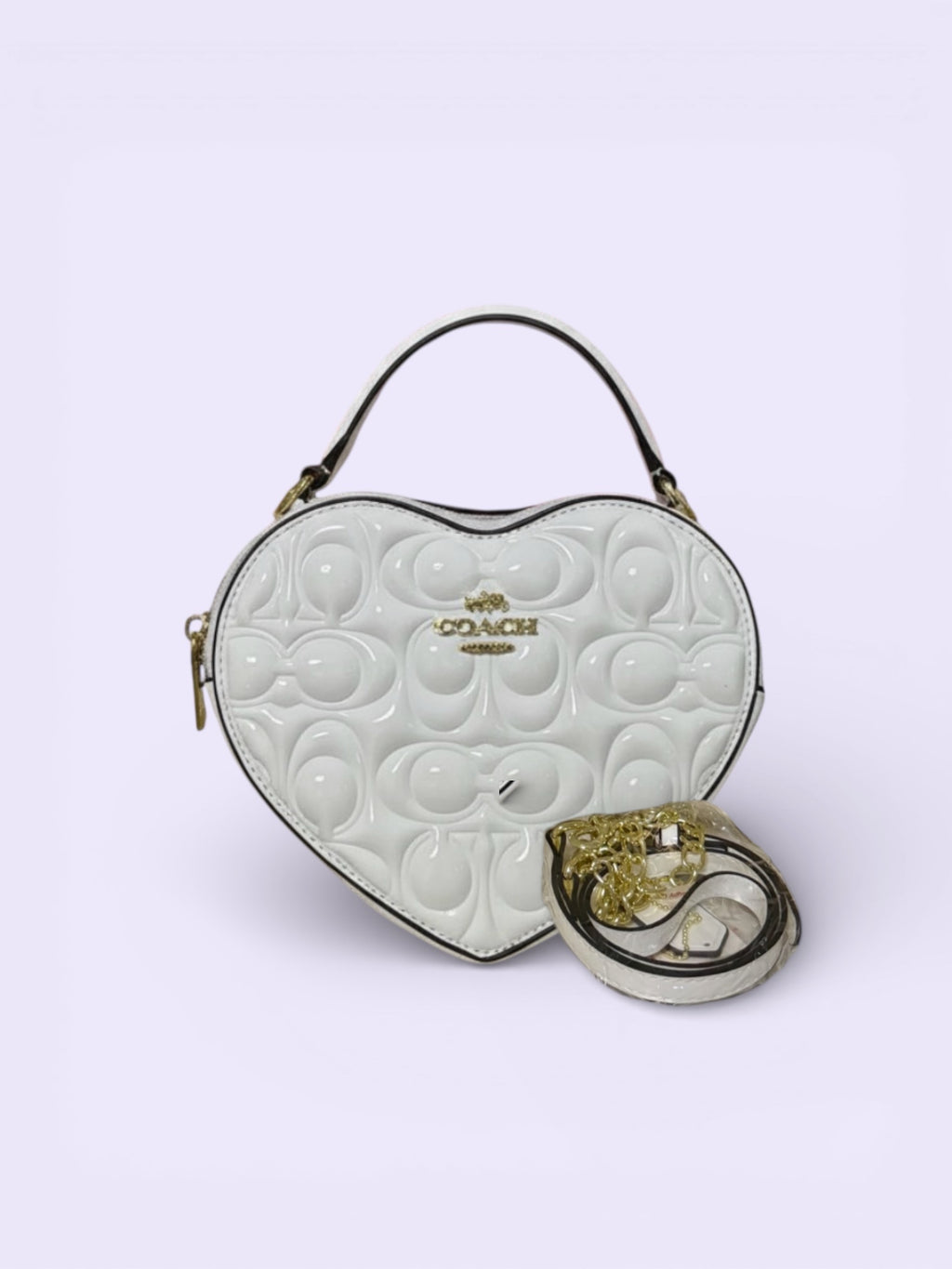 Patent Leather Heart Bag