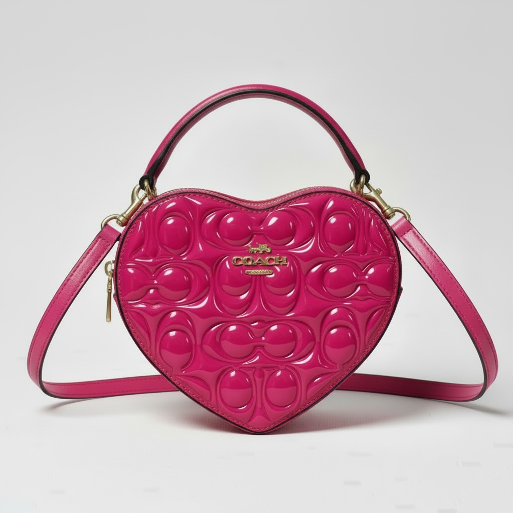Patent Leather Heart Bag