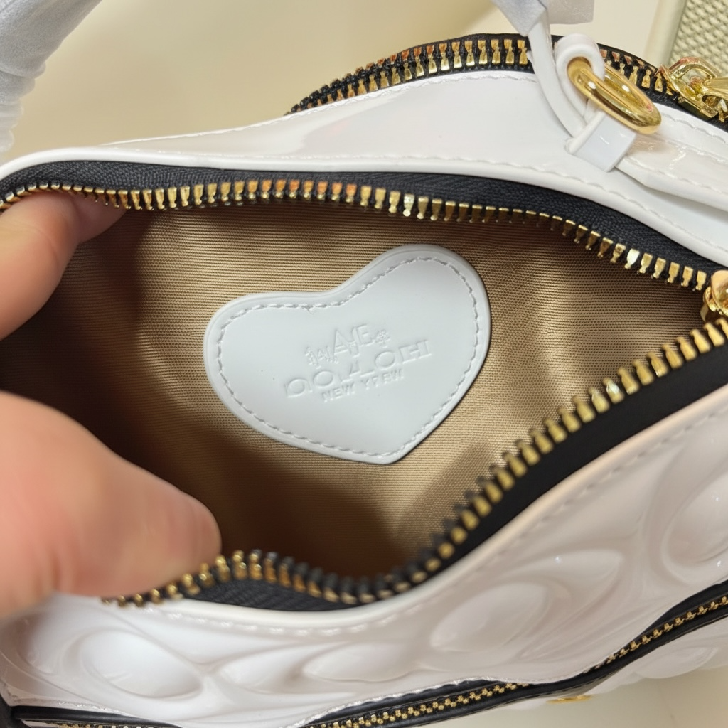 Patent Leather Heart Bag