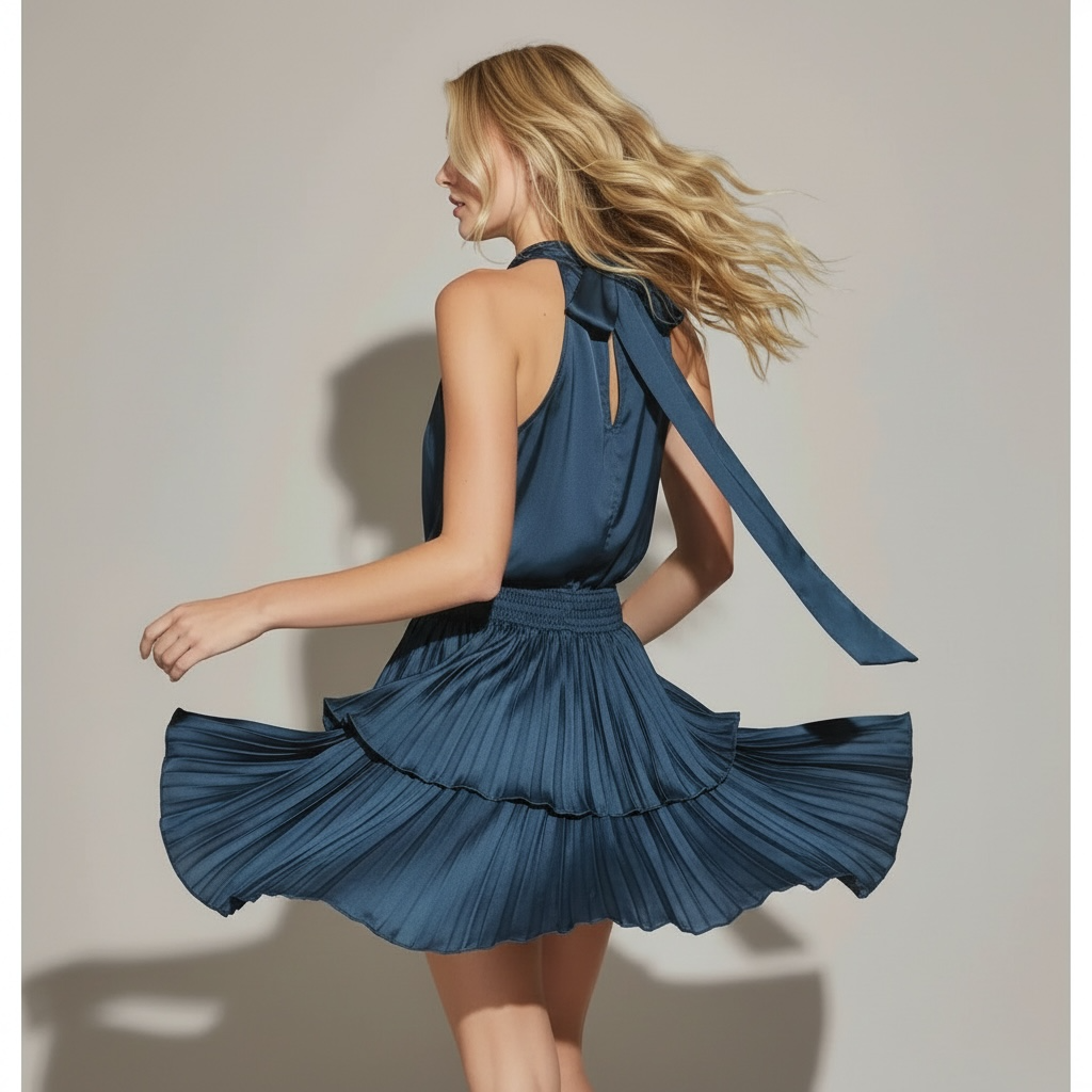 Mini Satin Romper Dress