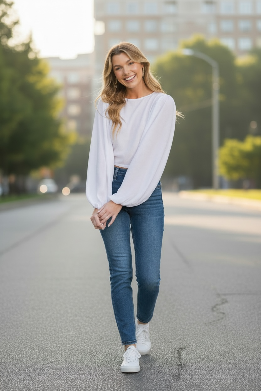 Long-Sleeved Crop Top