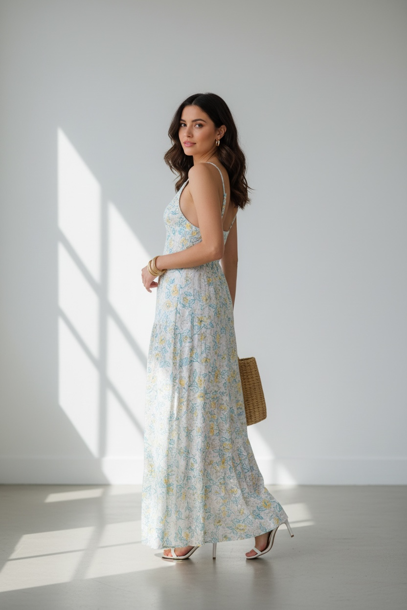 Floral Maxi Dress in Pastel