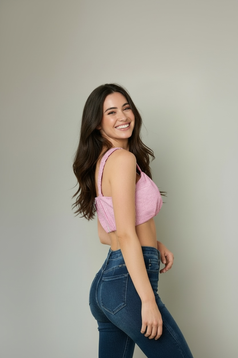 Ruched Crop Tank Top