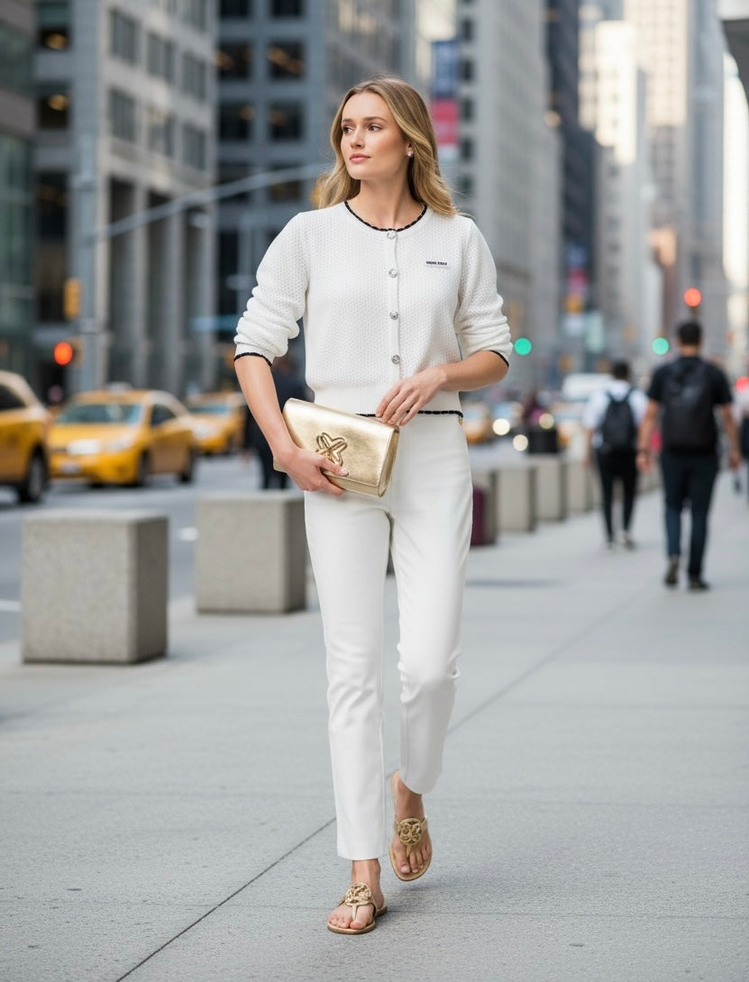 White Cardigan Sweater