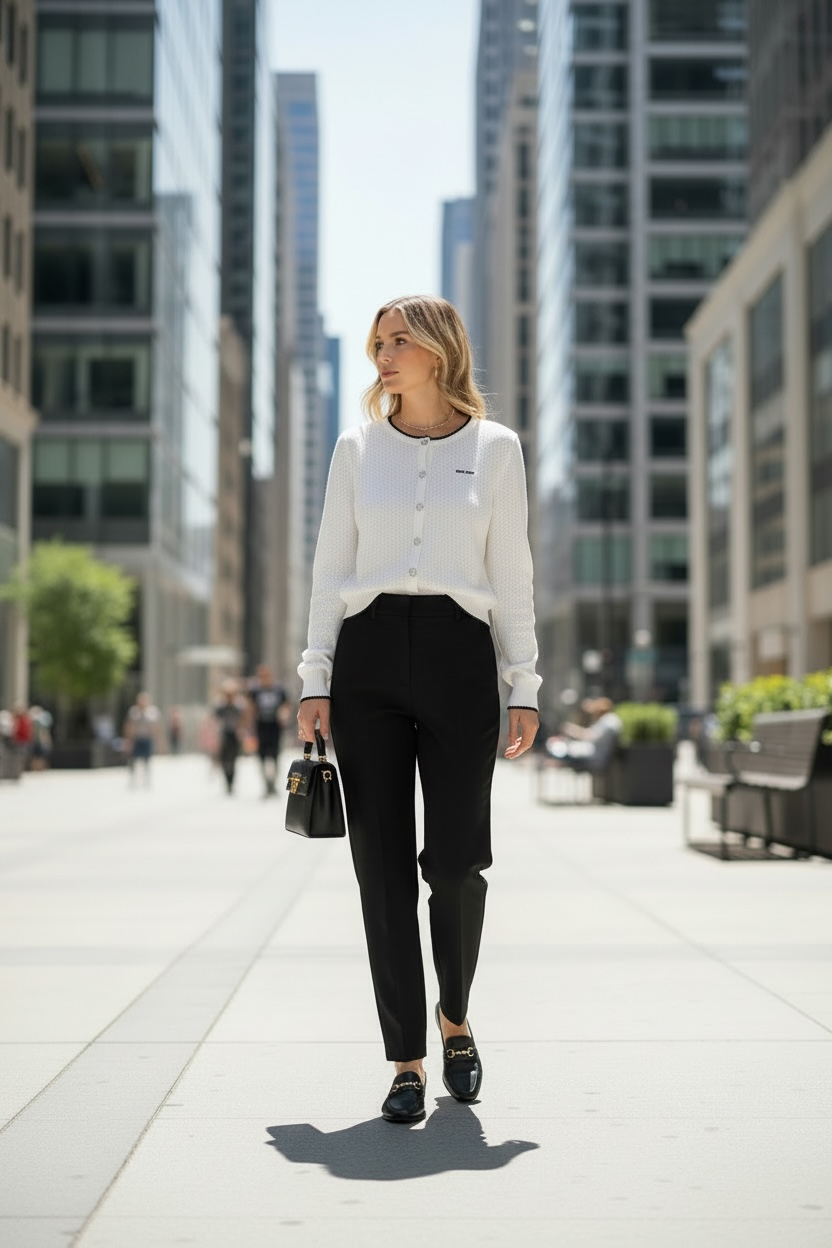 White Cardigan Sweater
