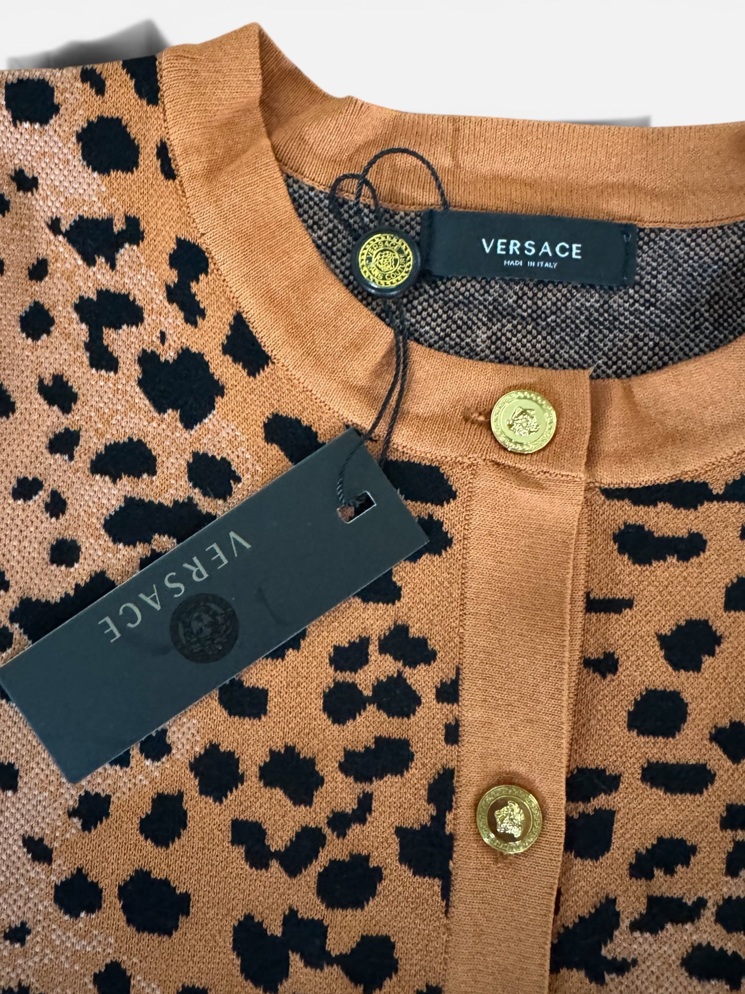 Animal Print Cropped Cardigan