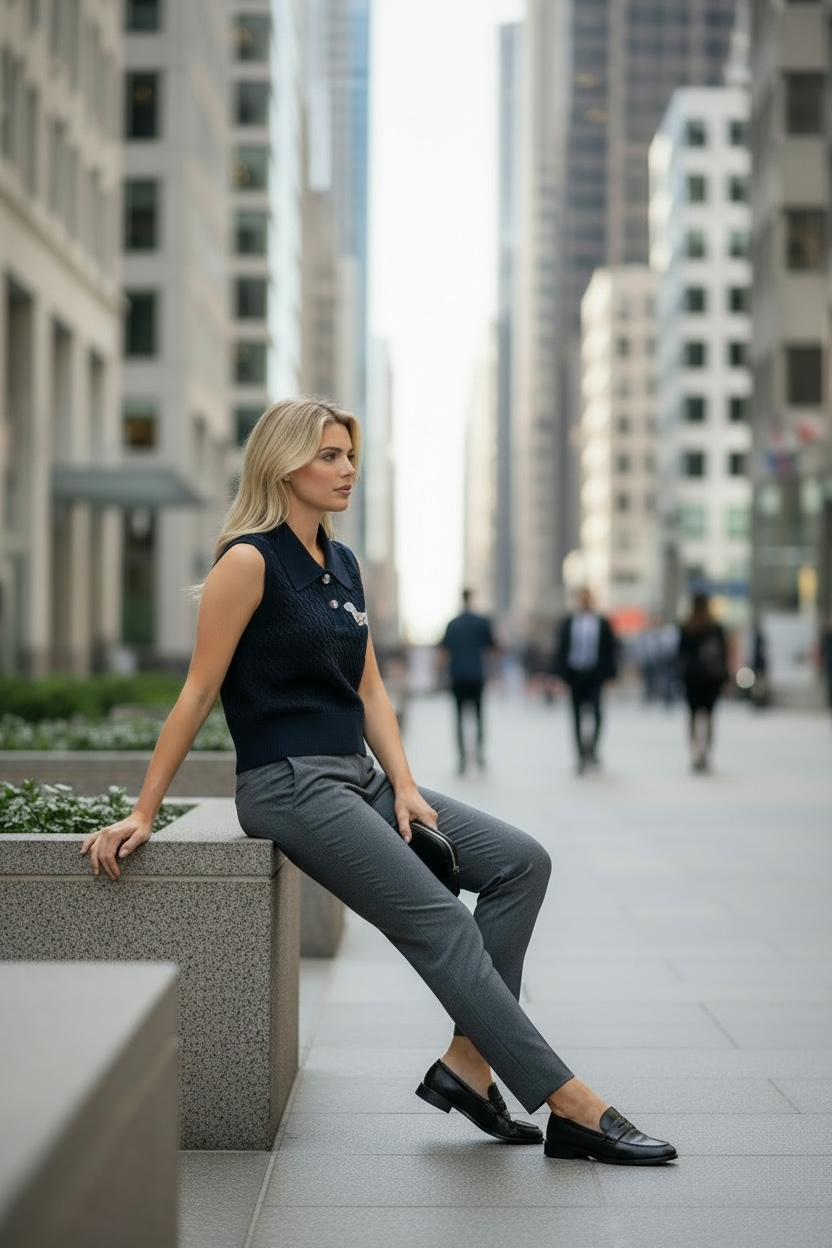 Merino Sleeveless Petite Polo