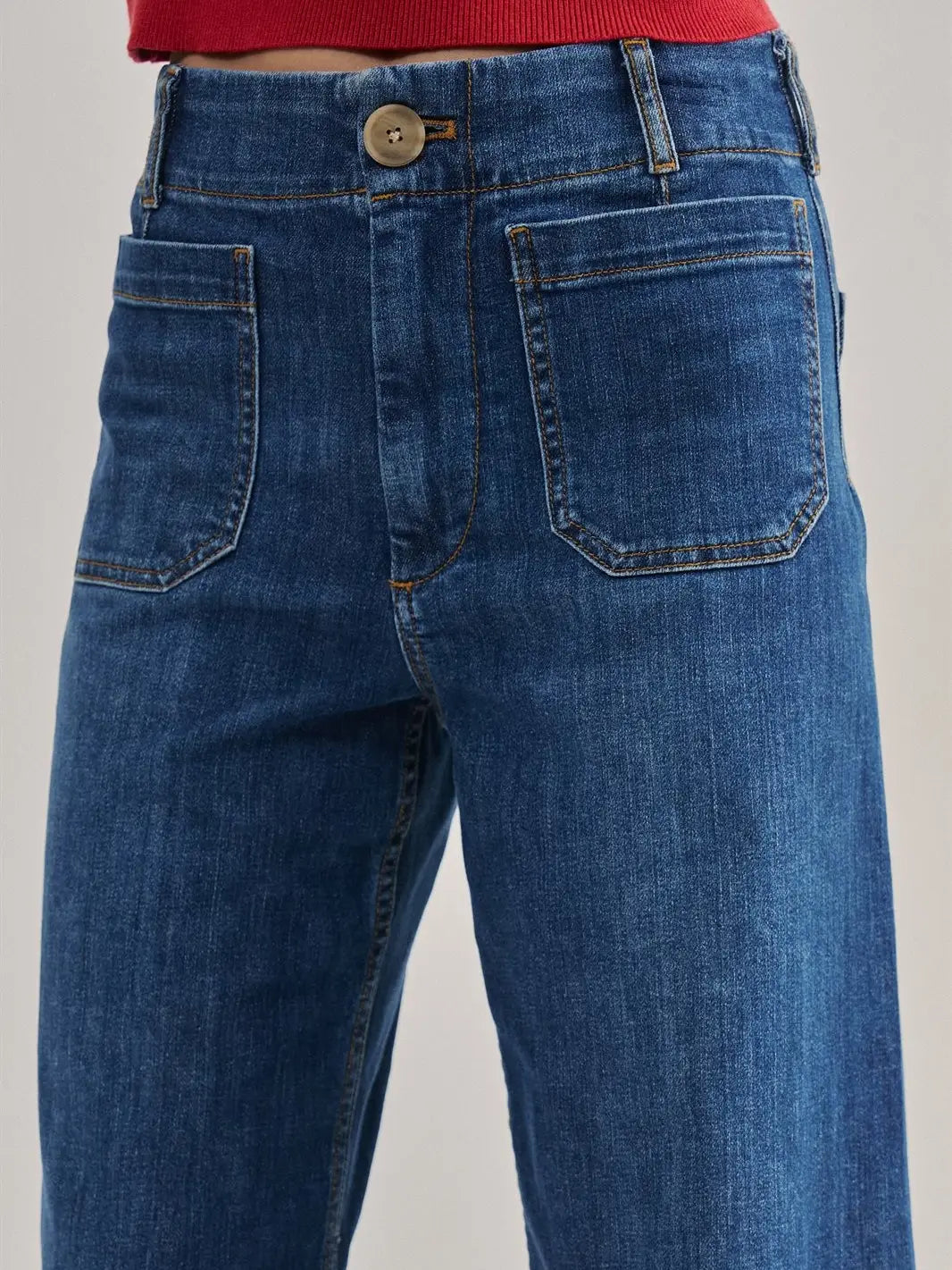 Ella High Waisted Wide Leg Denim Jean