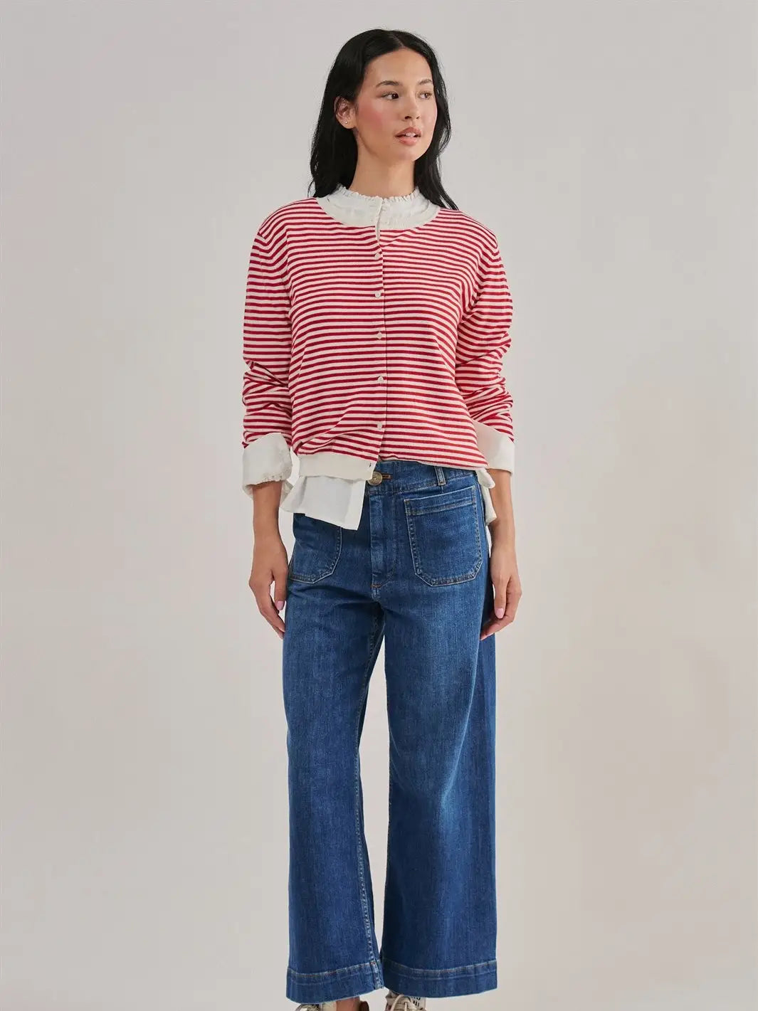 Ella High Waisted Wide Leg Denim Jean