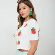 Strawberry Short Sleeve Cardigan