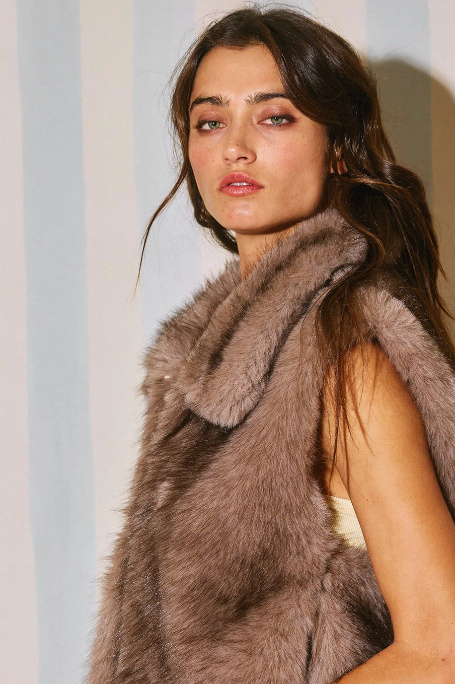 Zip-Up Faux Fur Crop Jacket