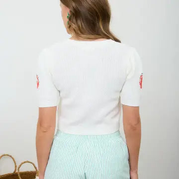 Strawberry Short Sleeve Cardigan