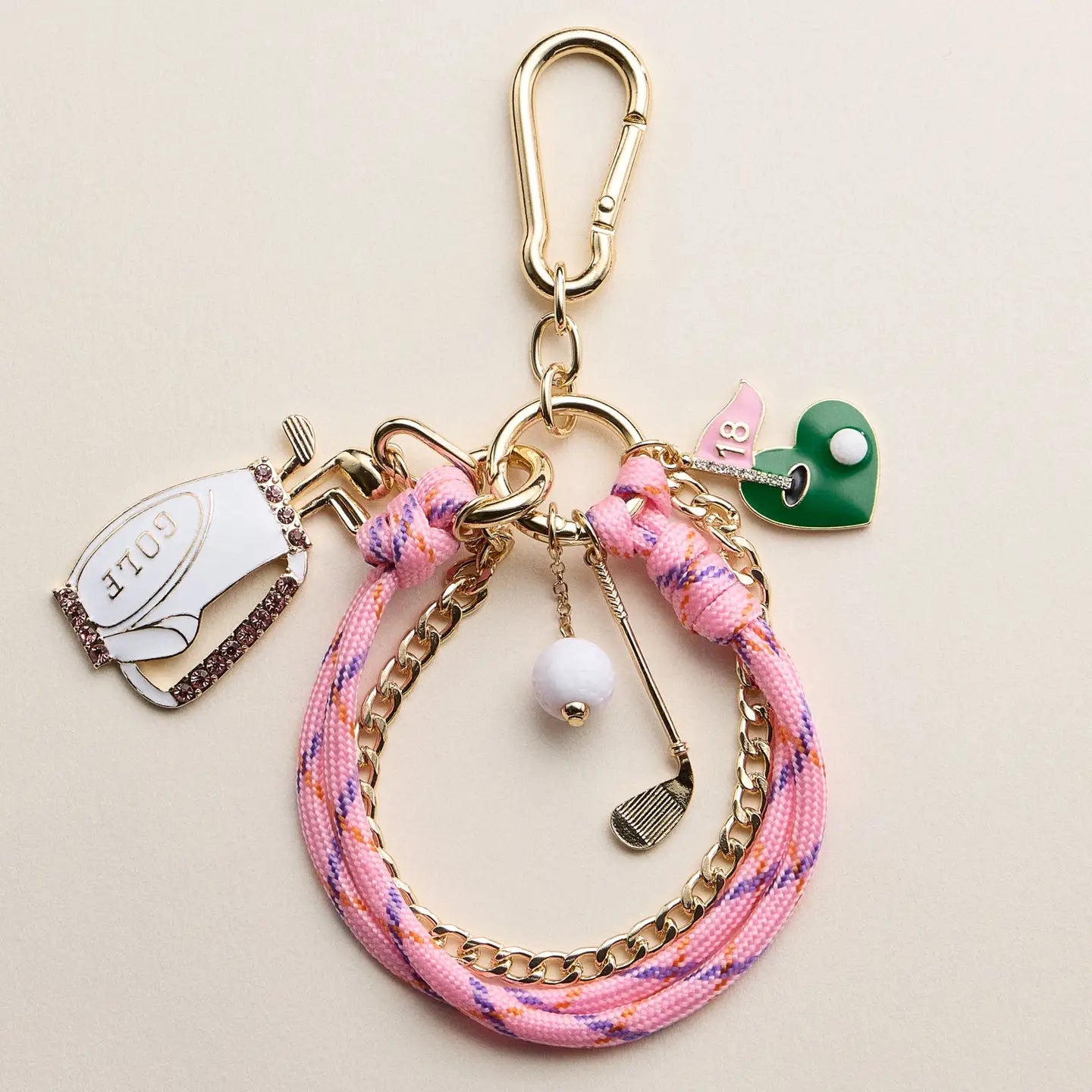 Golf Charm Keychain Bracelet
