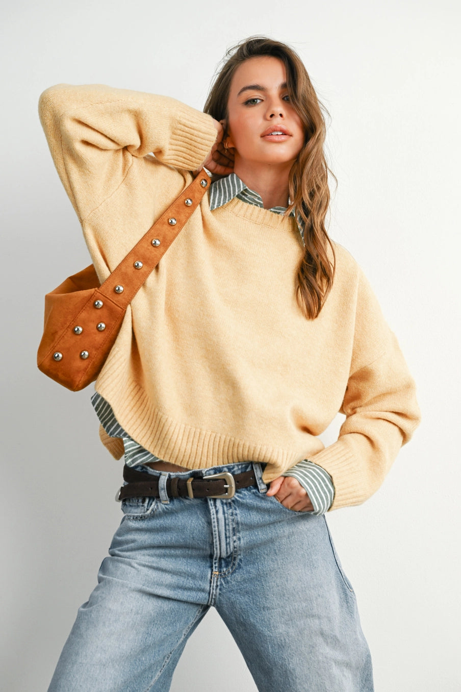 Cropped Tie-Back Sweater