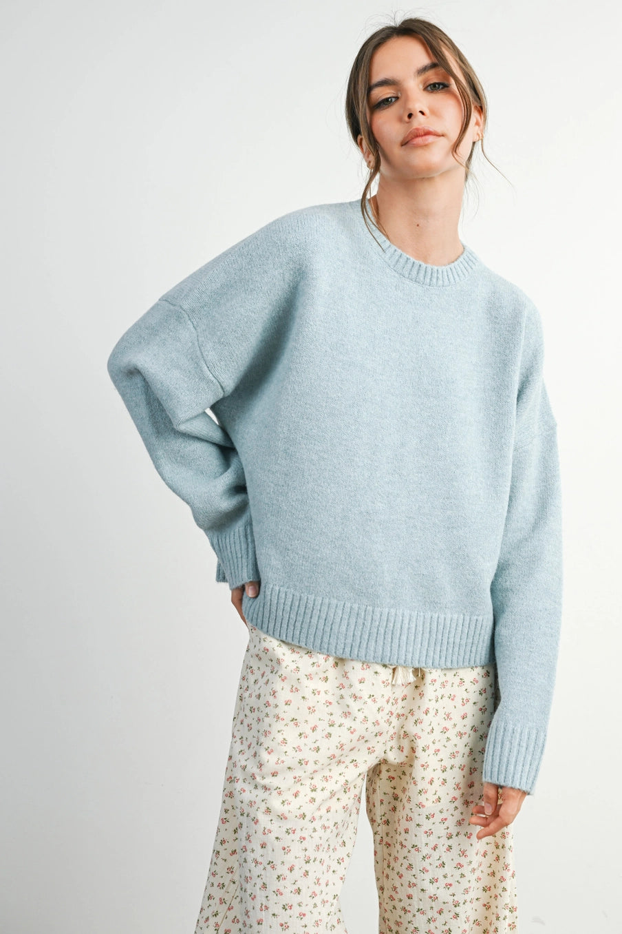 Cropped Tie-Back Sweater