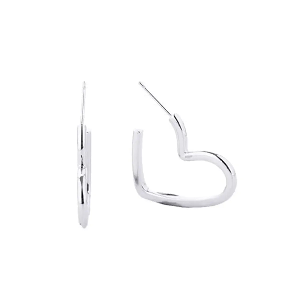 14K Gold-Dipped Heart Hoop Earring