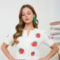Strawberry Short Sleeve Cardigan